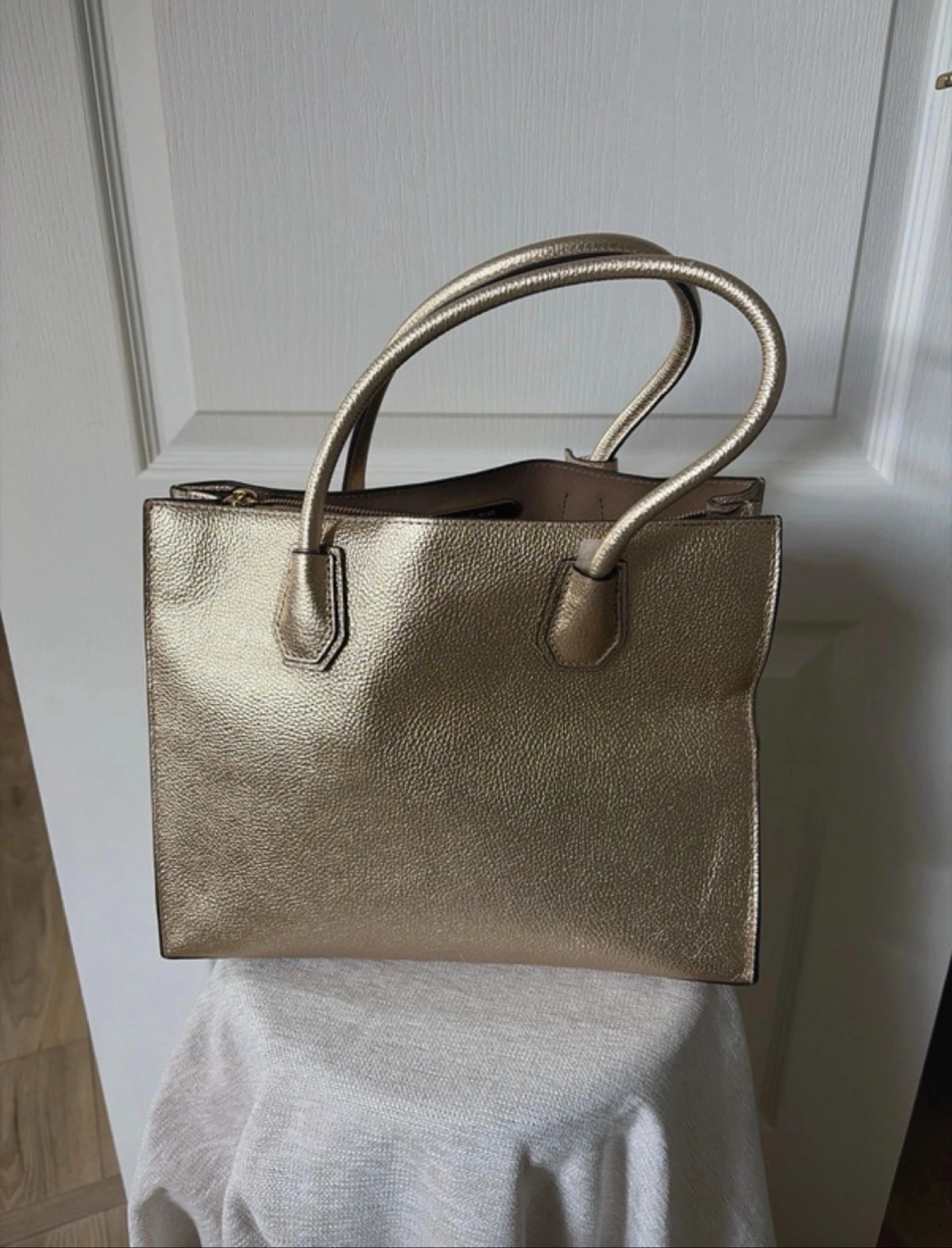 Michael Kors tas van gemêleerd goudkleurig leer – Uitstekende staat – Schouderband + dust bag – photo 4